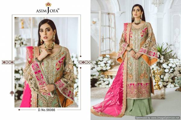 Asim Jofa 56066 Festive Wear Heavy Net Embroidery Work Pakistani Salwar Kameez Collection 